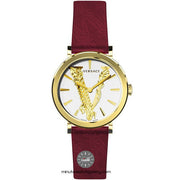  Shop Authentic Versace Virtus White Dial Red Leather Strap Watch for Women - VEHC00219 - Luxxuri