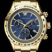  Shop Authentic Versace Classic Chronograph Quartz Blue Dial Gold Steel Strap Watch For Men - VEV700619 - Luxxuri