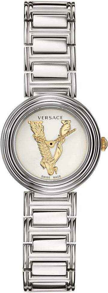  Shop Authentic Versace Virtus Quartz White Dial Silver Steel Strap Watch For Women - VET300621 - Luxxuri