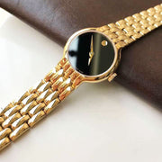  Shop Authentic Movado Veturi Black Dial Gold Steel Strap Watch for Women - 0606935 - Luxxuri