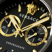  Shop Authentic Versace Icon Active Chronograph Black Dial Black Steel Strap Watch for Men - VEZ700421 - Luxxuri