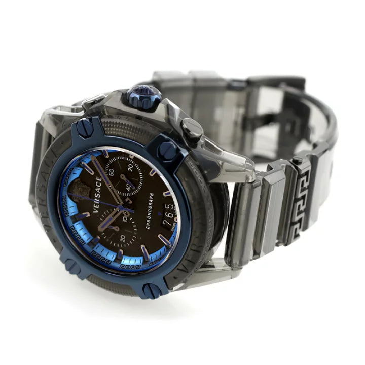  Shop Authentic Versace icon Active Chronograph Black Dial Black Silicone Strap Watch For Men - VEZ700622 - Luxxuri