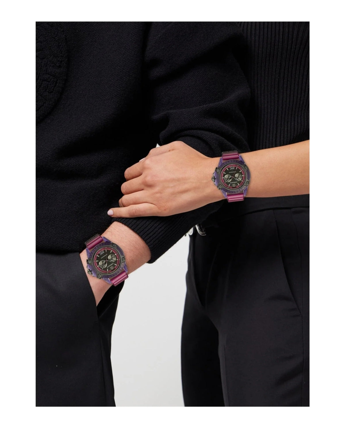  Shop Authentic Versace Icon Active Chronograph Black Dial Purple Rubber Strap Watch For Men - VEZ701423 - Luxxuri