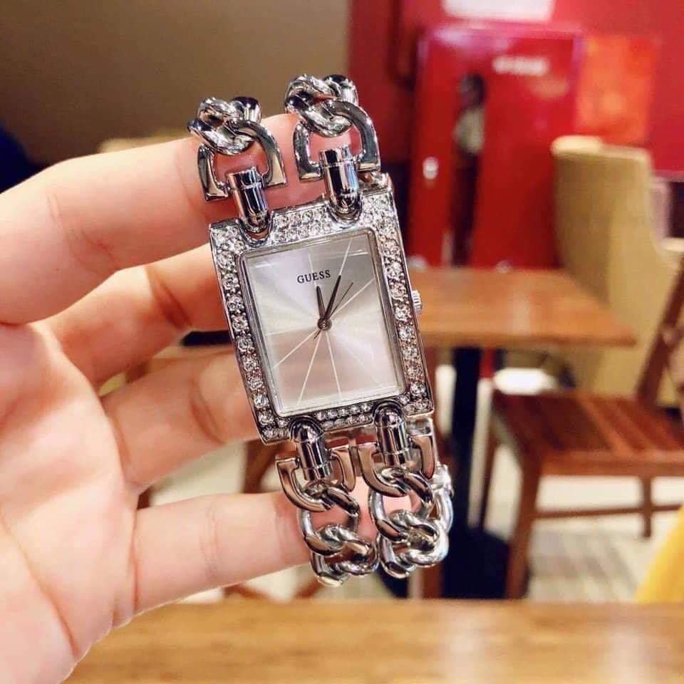  Shop Authentic Guess Mod Heavy Metal Diamonds Silver Dial Silver Steel Strap Watch for Women - W95088L1 - Luxxuri