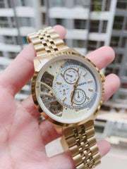  Shop Authentic Fossil Townsman Chronograph Skeleton Gold Dial Gold Steel Strap Watch for Men -  ME1137 - Luxxuri