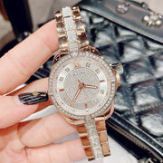  Shop Authentic Bulova Crystal Collection Silver Dial Rose Gold Steel Strap Watch for Women - 98L229 - Luxxuri