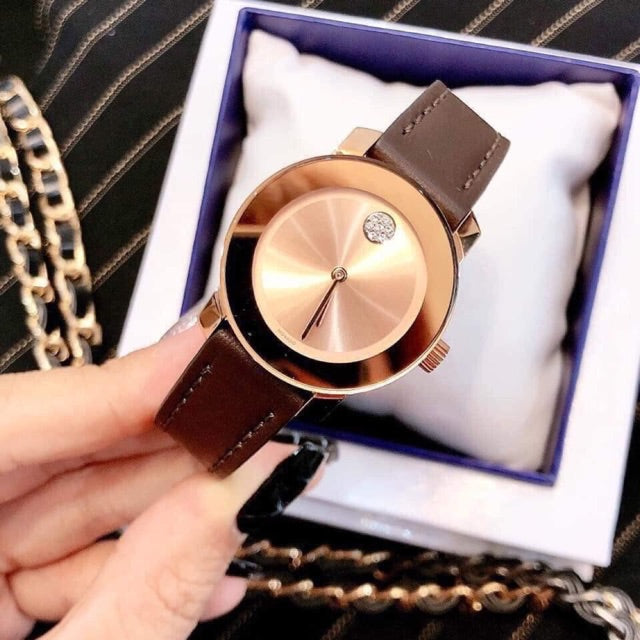  Shop Authentic Movado Bold Rose Gold Dial Brown Leather Strap Watch for Men - 3600395 - Luxxuri