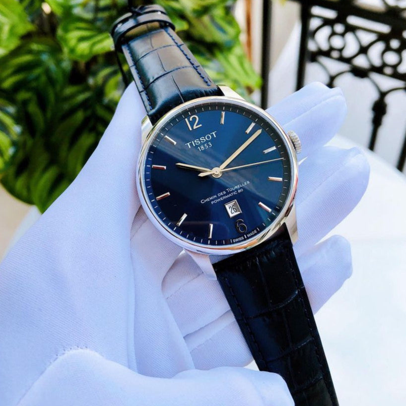  Shop Authentic Tissot Chemin Des Tourelles Powermatic 80 Blue Dial Blue Leather Strap Watch for Men - T099.407.16.047.00 - Luxxuri