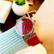  Shop Authentic Versace Greca Meander Red Dial Red Leather Strap Watch for Women - VELW00320 - Luxxuri