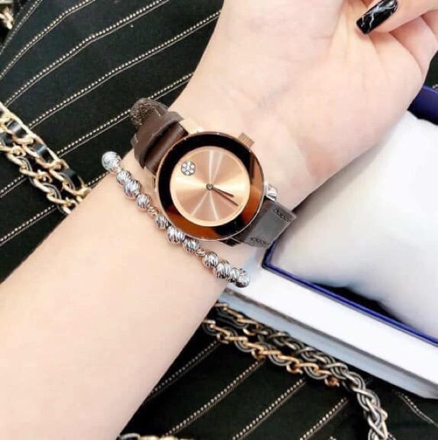  Shop Authentic Movado Bold Rose Gold Dial Brown Leather Strap Watch for Men - 3600395 - Luxxuri