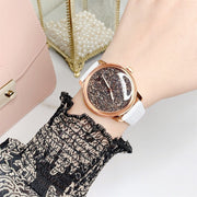  Shop Authentic Swarovski Crystalline Hours Quartz Grey Dial Black Leather Strap Watch for Women - 5344635 - Luxxuri