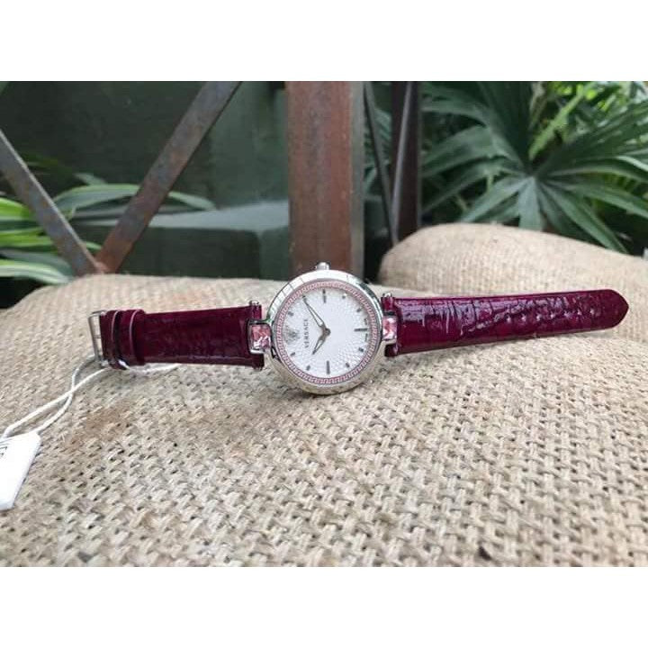  Shop Authentic Versace Olympo Crystal Gleam White Dial Purple Leather Strap Watch for Women - VAN010016 - Luxxuri