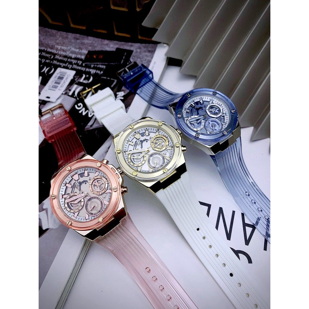  Shop Authentic Guess Athena Active Life Clear White Dial Blue Rubber Strap Watch for Women - GW0409L1 - Luxxuri