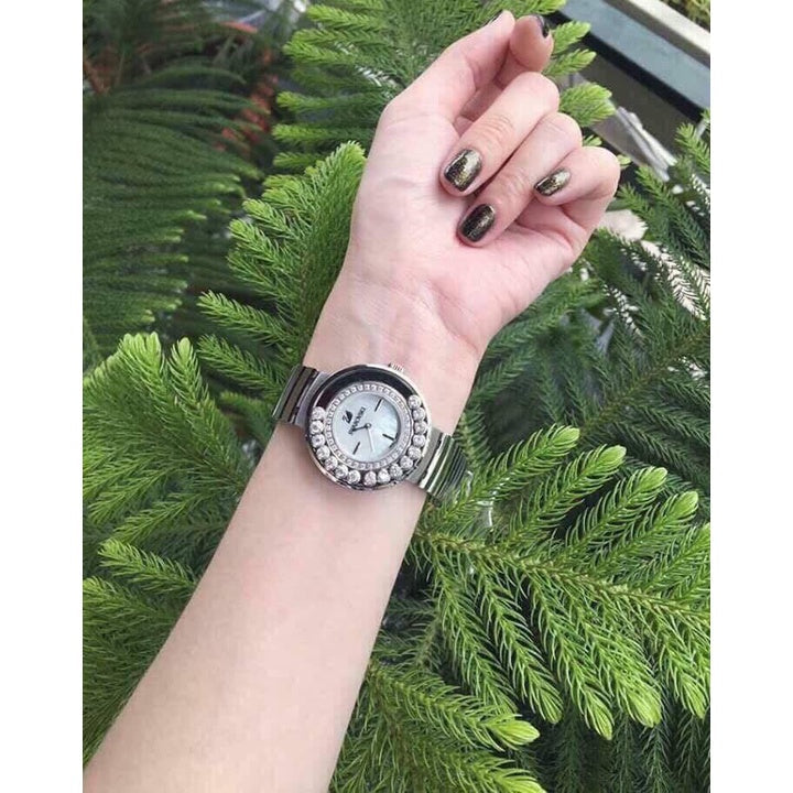  Shop Authentic Swarovski Lovely Crystal Mother of Pearl Dial Silver Steel Strap Watch for Women - 1160307 - Luxxuri