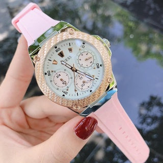  Shop Authentic Guess Zena Quartz White Dial Pink Rubber Strap Watch For Women - W1094L4 - Luxxuri