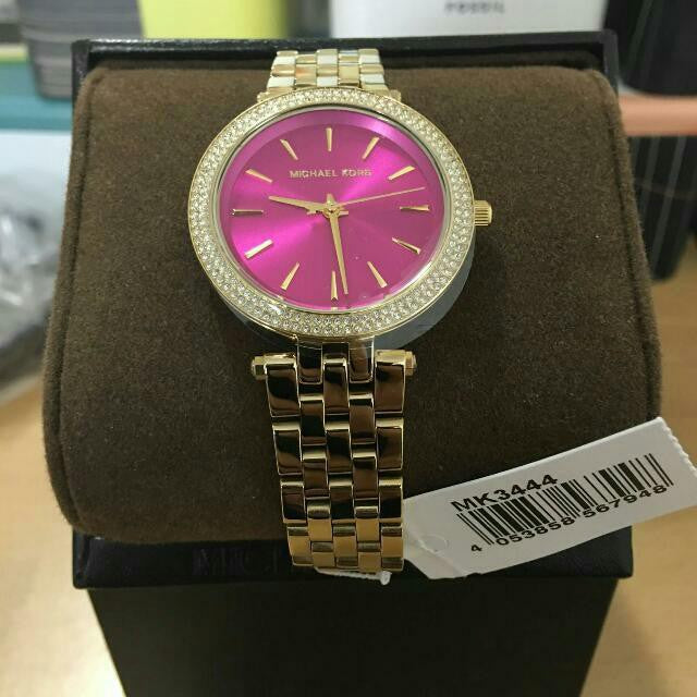  Shop Authentic Michael Kors Darci Pink Dial Gold Steel Strap Watch for Women - MK3444 - Luxxuri