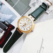  Shop Authentic Versace Aion Chronograph White Dial Green Leather Strap Watch for Men - VBR020017 - Luxxuri