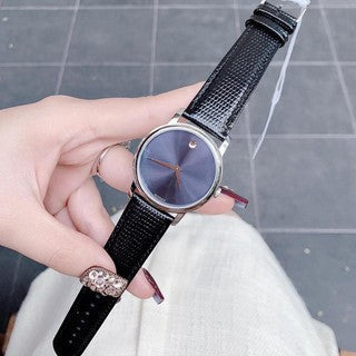  Shop Authentic Movado Museum Blue Dial Black Leather Strap Watch For Women - 2100010 - Luxxuri