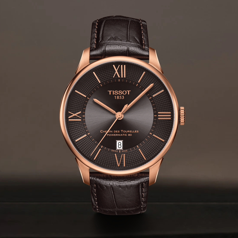 Shop Authentic Tissot Chemin des Tourelles Powermatic 80 Brown Dial Brown Leather Strap Watch for Men - T099.407.36.448.00 - Luxxuri