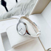  Shop Authentic Calvin Klein Rebel White Dial White Leather Strap Watch for Women - K8P231L6 - Luxxuri