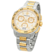  Shop Authentic Versace Dylos Chronograph Silver Dial Two Tone Steel Strap Watch for Men - VQC030015 - Luxxuri