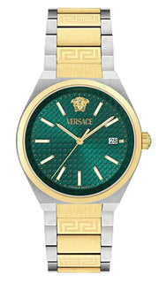  Shop Authentic Versace V-Auria Quartz Green Dial Two Tone Steel Strap Watch for Men - VE0F00425 - Luxxuri