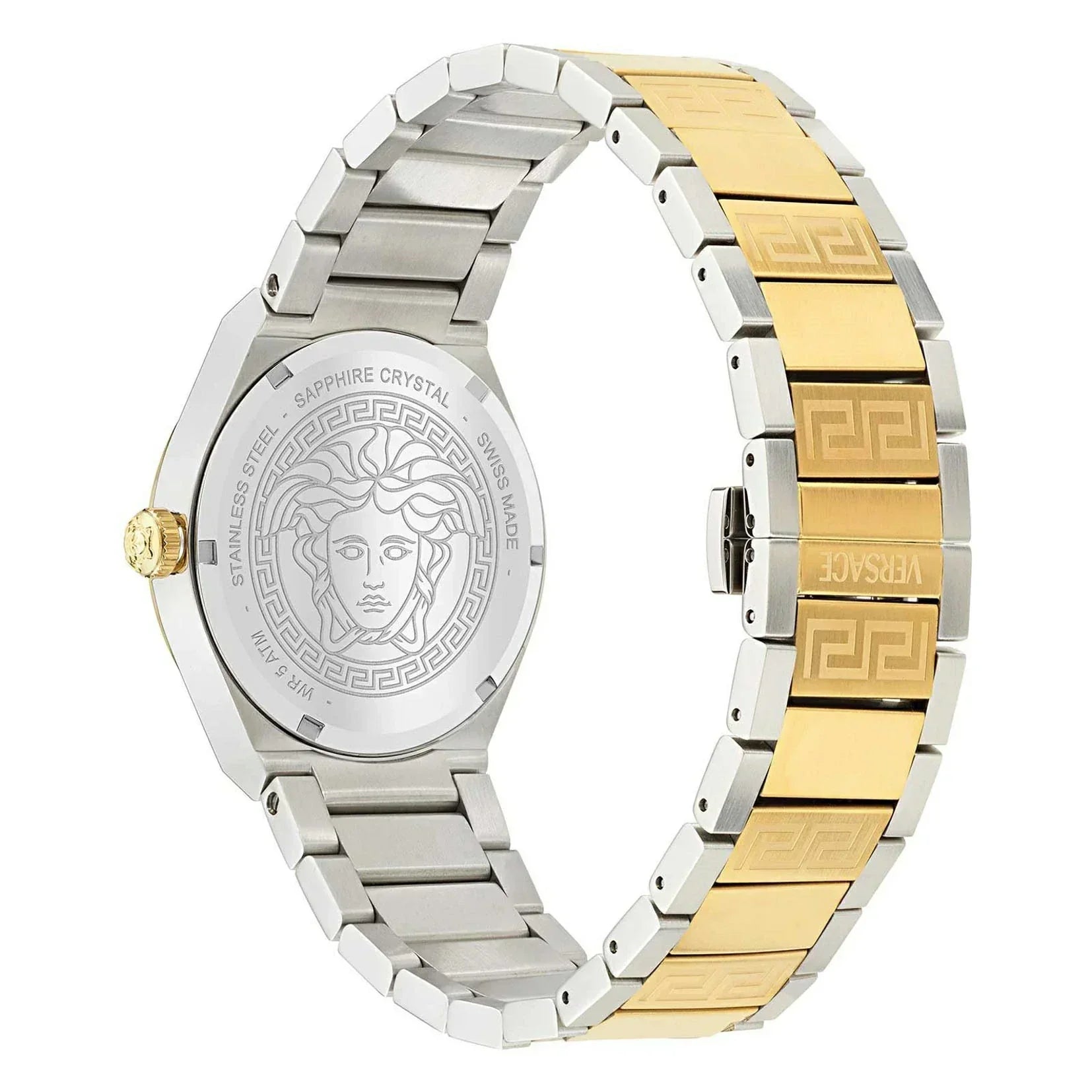  Shop Authentic Versace V-Auria Quartz Green Dial Two Tone Steel Strap Watch for Men - VE0F00425 - Luxxuri
