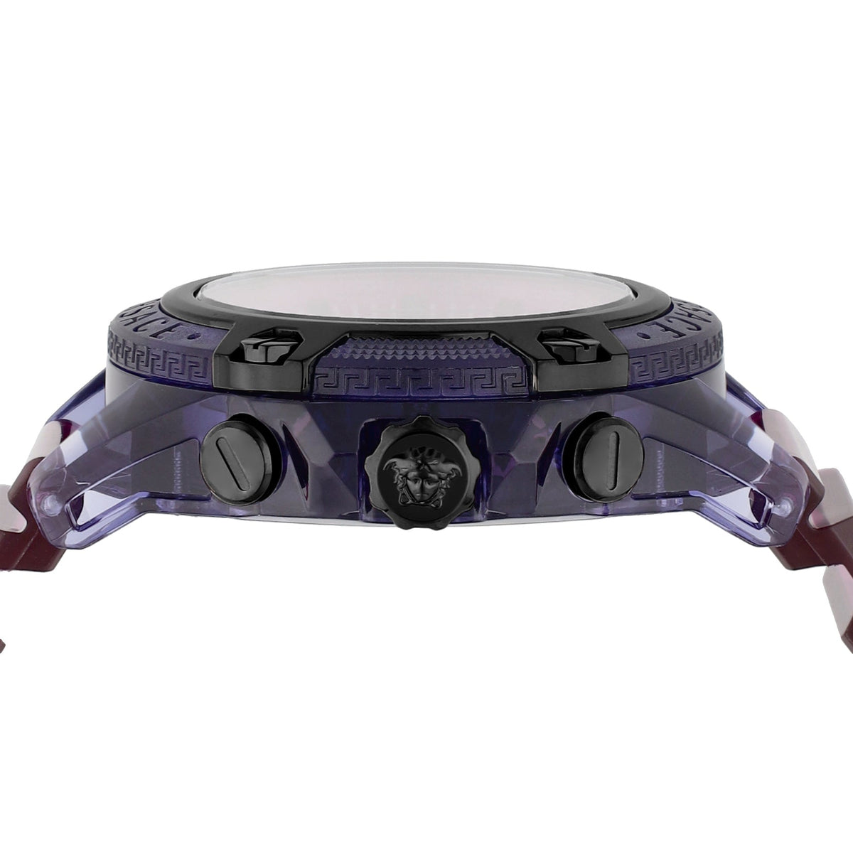  Shop Authentic Versace Icon Active Chronograph Black Dial Purple Rubber Strap Watch For Men - VEZ701423 - Luxxuri
