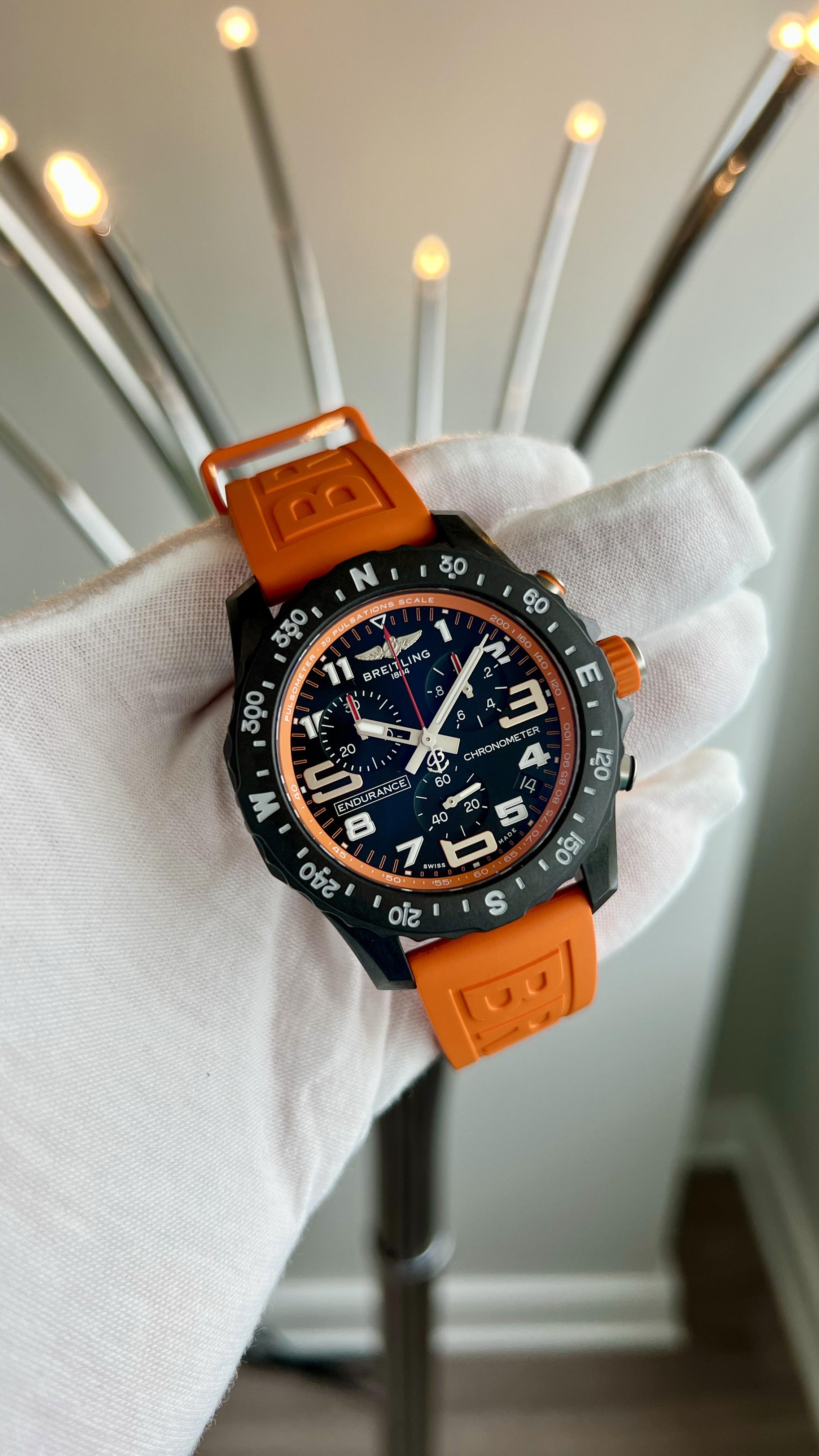  Shop Authentic Breitling Endurance Pro Black Dial Orange Rubber Strap Watch for Men - X82310A51B1S1 - Luxxuri