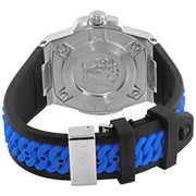  Shop Authentic Versace Chain Reaction Quartz Blue Dial Blue & Black Leather Strap Watch for Men - VEDY00119 - Luxxuri