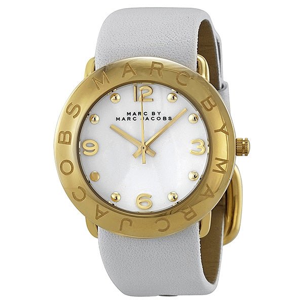  Shop Authentic Marc Jacobs Amy White Dial White Leather Strap Watch for Women - MBM1150 - Luxxuri