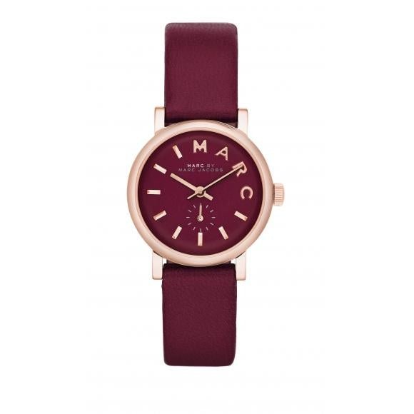  Shop Authentic Marc Jacobs Baker Maroon Dial Maroon Leather Strap Watch for Women - MBM1271 - Luxxuri