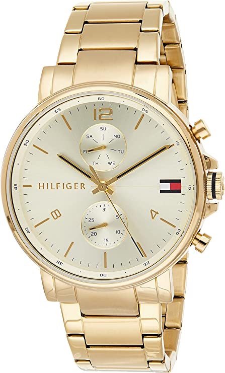  Shop Authentic Tommy Hilfiger Daniel White Dial Gold Steel Strap Watch for Men - 1710415 - Luxxuri