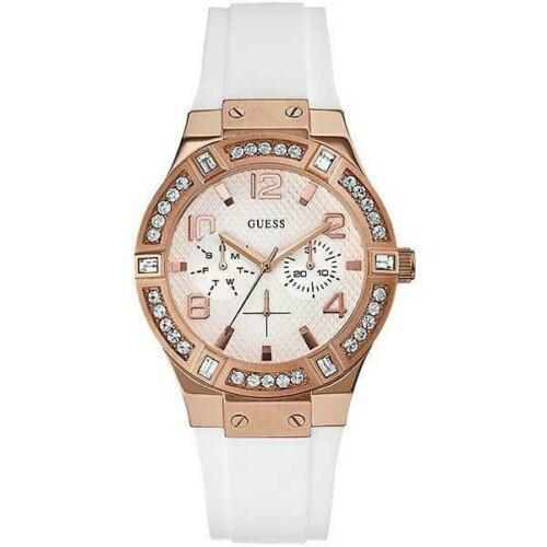  Shop Authentic Guess Diamonds White Dial White Rubber Strap Watch For Women - W0426L1 - Luxxuri