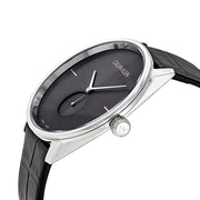  Shop Authentic Calvin Klein Accent Black Dial Black Leather Strap Watch for Men - K2Y211C3 - Luxxuri