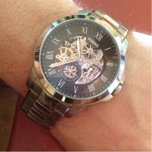  Shop Authentic Fossil Grant Skeleton Black Dial Silver Steel Strap Watch for Men - ME3055 - Luxxuri