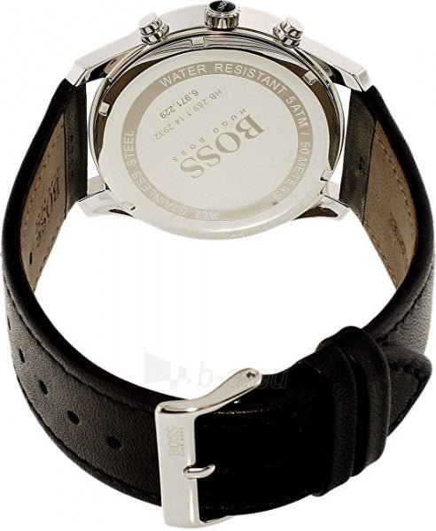  Shop Authentic Hugo Boss Time One Chronograph Black Dial Black Leather Strap Watch for Men - 1513430 - Luxxuri