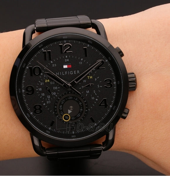  Shop Authentic Tommy Hilfiger Briggs Black Dial Black Steel Strap Watch for Men  - 1791423 - Luxxuri
