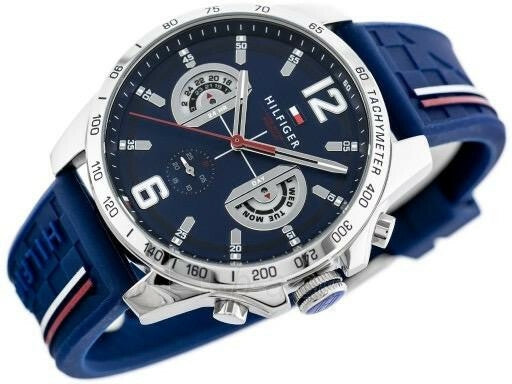  Shop Authentic Tommy Hilfiger Decker Blue Dial Blue Rubber Strap Watch for Men - 1791476 - Luxxuri