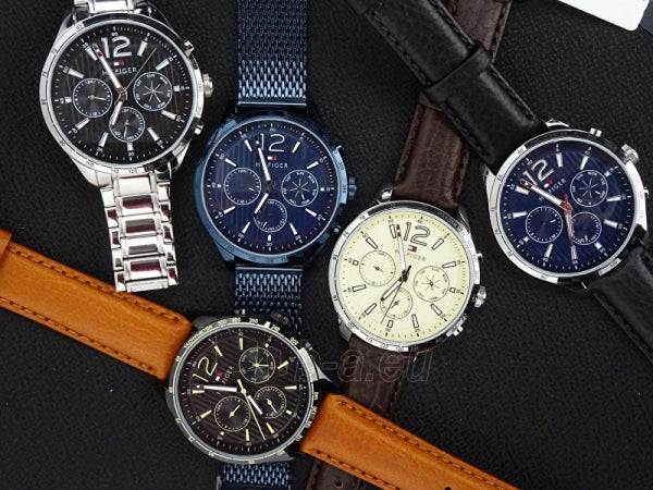  Shop Authentic Tommy Hilfiger Gavin Chronograph White Dial Brown Leather Strap Watch for Men - 1791467 - Luxxuri