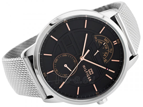  Shop Authentic Tommy Hilfiger Hunter Quartz Black Dial Silver Steel Strap Watch for Men - 1791610 - Luxxuri