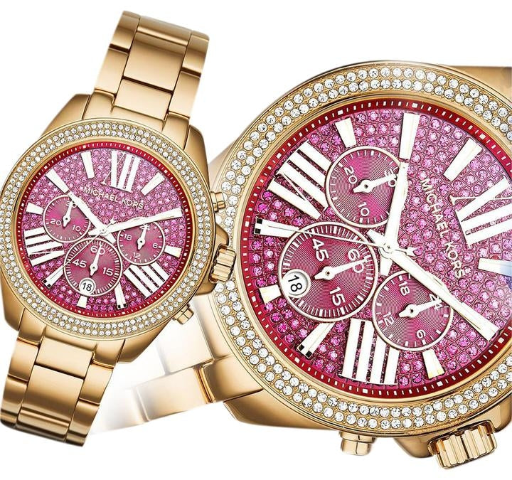  Shop Authentic Michael Kors Wren Purple Dial Gold Steel Strap Watch for Women - MK6290 - Luxxuri