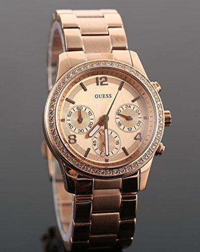  Shop Authentic Guess Mini Spectrum Quartz Rose Gold Dial Rose Gold Steel Strap Watch For Women - W0122L3 - Luxxuri