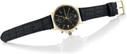  Shop Authentic Tommy Hilfiger Daniel Black Dial Black Leather Strap Watch for Men - 1710417 - Luxxuri