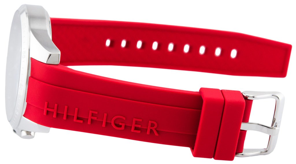  Shop Authentic Tommy Hilfiger Decker Quartz Black Dial Red Rubber Strap Watch for Men - 1791351 - Luxxuri