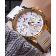  Shop Authentic Tommy Hilfiger Claudiia White Dial White Steel Strap Watch for Women - 1781745 - Luxxuri