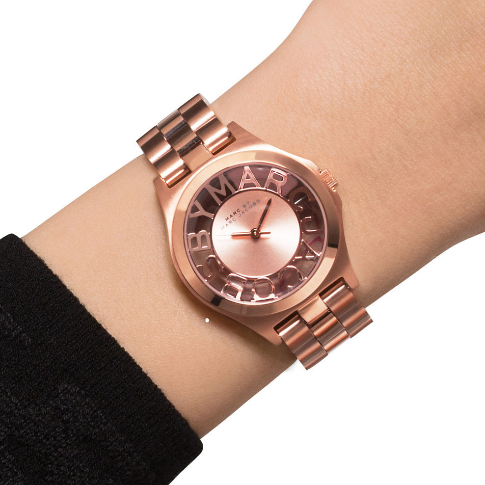  Shop Authentic Marc Jacobs Henry Rose Gold Dial Rose Gold Steel Strap Watch for Women - MBM3293 - Luxxuri