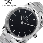  Shop Authentic Daniel Wellington Iconic Link Black Dial Silver Steel Strap Watch For Women - DW00100342 - Luxxuri