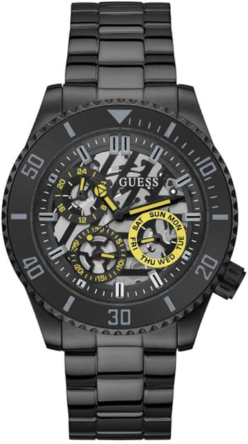  Shop Authentic Guess Axel Multifunction Black Dial Black Steel Strap Watch For Men - GW0488G3 - Luxxuri