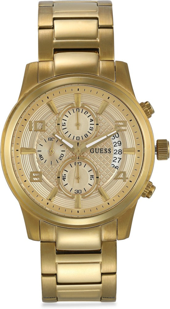  Shop Authentic Guess Analog Chronograph Gold Dial Gold Steel Strap Watch for Men - W0075G5 - Luxxuri
